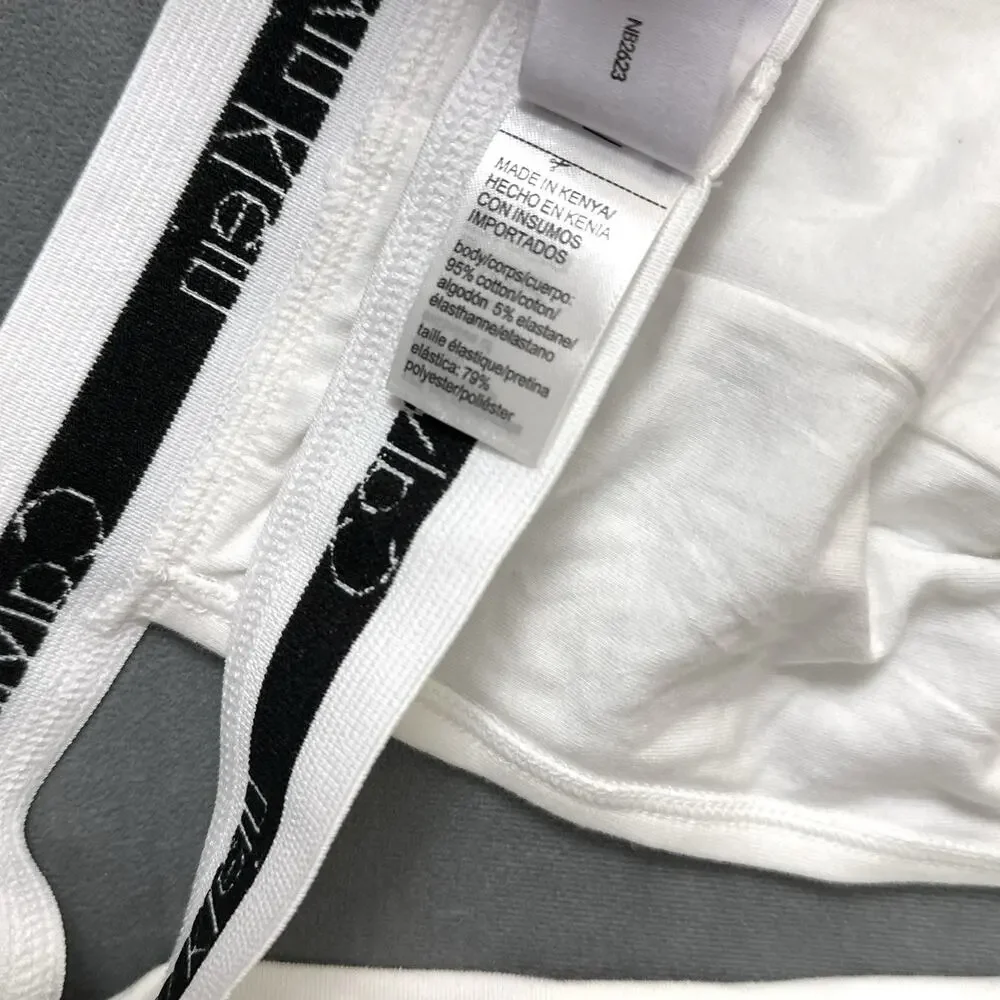 Calvin Klein Jock Strap Men's Size 2XL XXL Cotton Blend Logo Waistband White